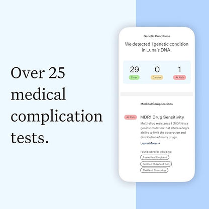 Full Panel Dog DNA Kit | 365+ Breeds, Genetic Health Test, 50+ Traits, Find + Message Relatives |