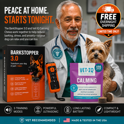 Bark Stopper 3.0 + VetIQ Calming Chews Bundle (120 count)