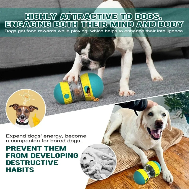 Dog Toy Tumbler Leaky Food Ball: Slow Feed, Brain Game
